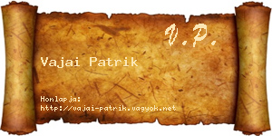 Vajai Patrik névjegykártya